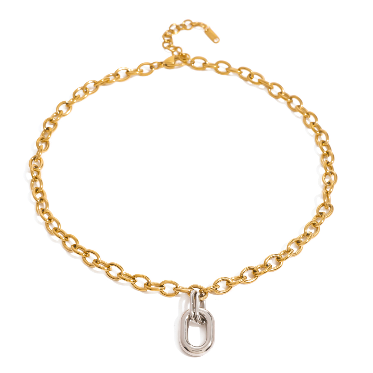 Collier pour femme en acier inoxydable plaqué or 18 carats, série simple, 1 pièce h5 